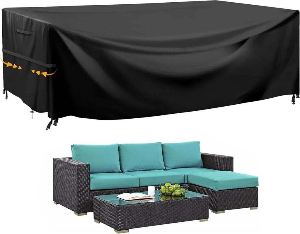 Housse de table de jardin pour l'hivernage extérieur de 200x165cm
