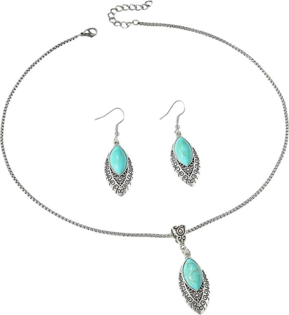 Set RA-38241 - Boho Vintage Schmuckset Silber Türkis KP38241