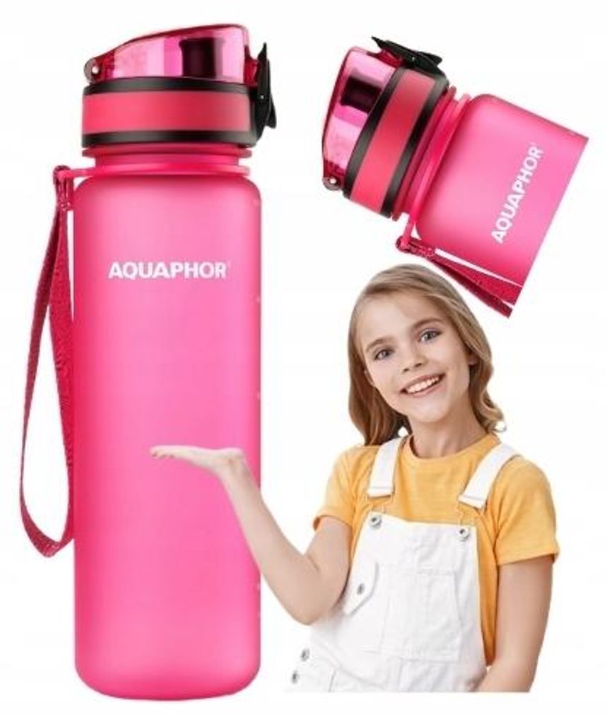 Aquaphor Wasserfilterflasche 0,5l rosa + 1 Filter Produktbild 
