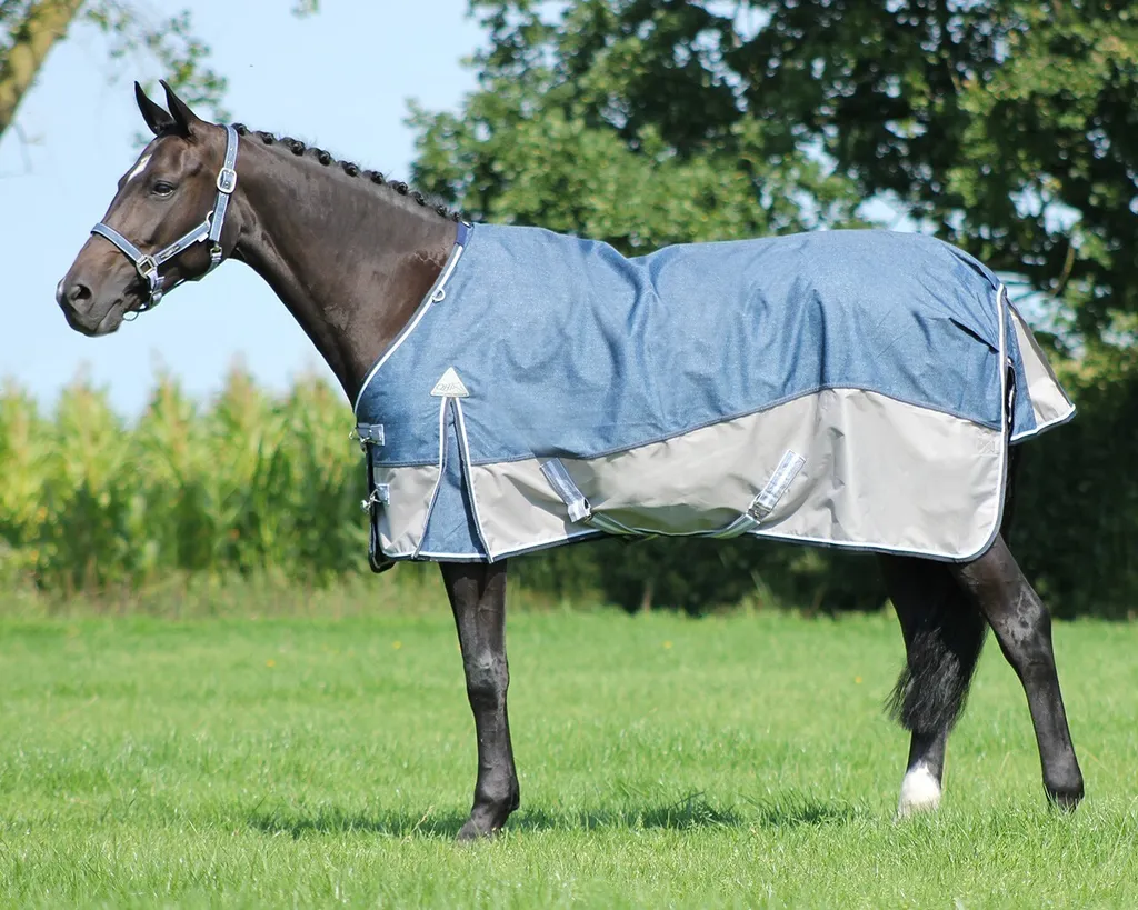 Tappeto QHP Turnout Lusso Denim Taglia 205 | Protezione Cavallo Premium