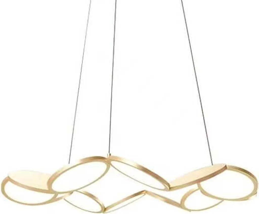 Lustre LED Moderne Or 81cm - Éclairage Sans Éblouissement Grand Salon