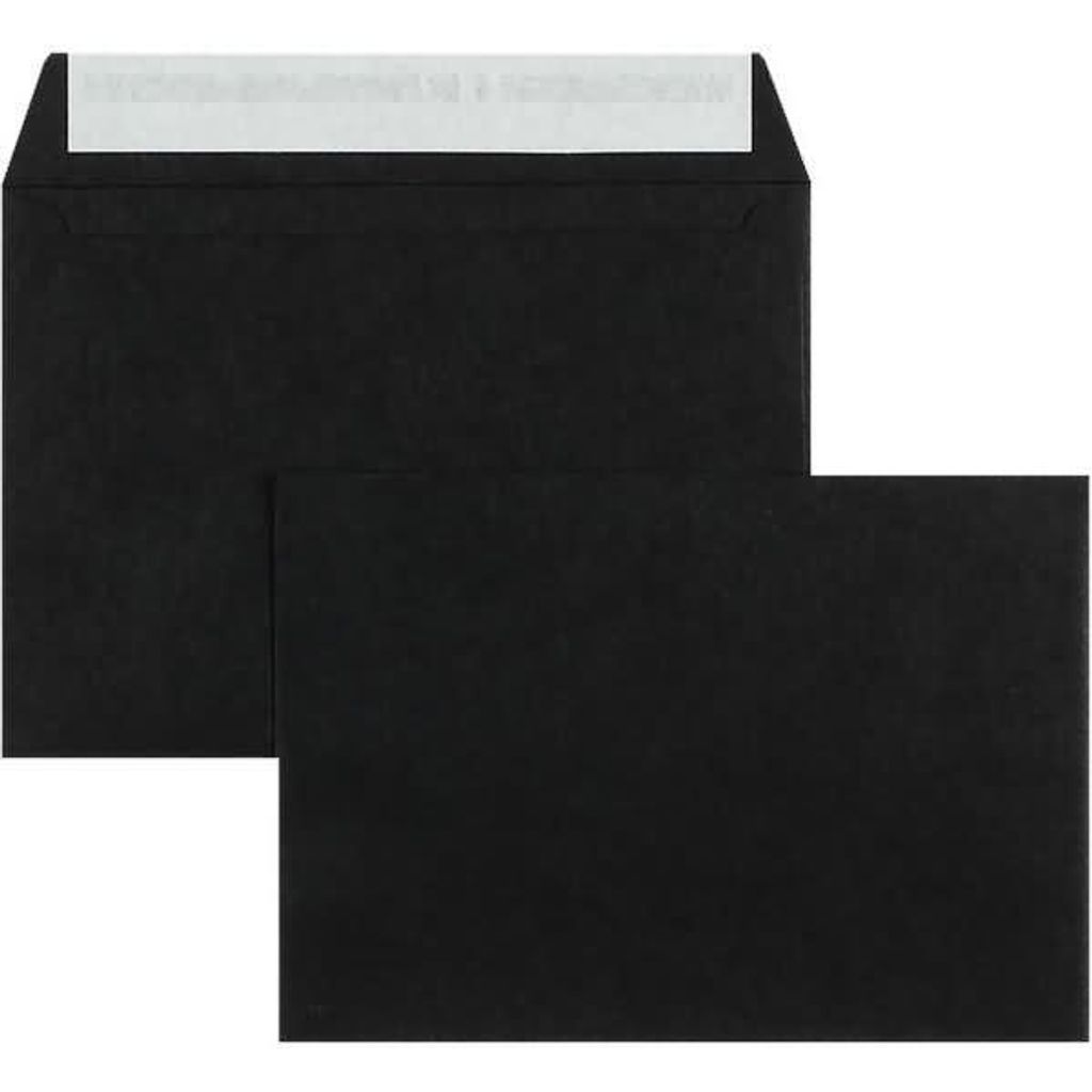 Briefumschläge C5 120g/qm haftklebend VE=100 Stück schwarz