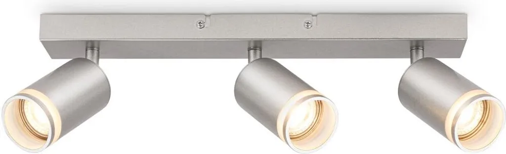 Plafoniera 3 Faretti Orientabili GU10: Metallo Robusto per Interni