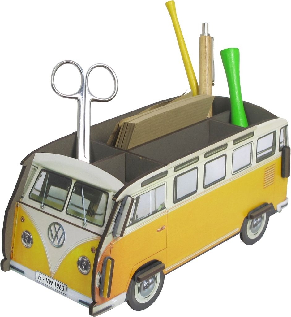 Werkhaus Photo-Stiftebox Stiftehalter VW T1 Bus - gelb we-2004