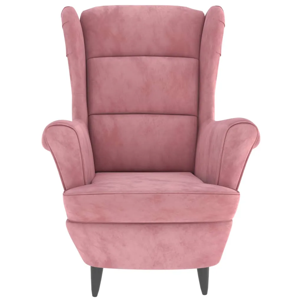 Fauteuil de salon rose en velours doux - Fauteuil crapaud design chic