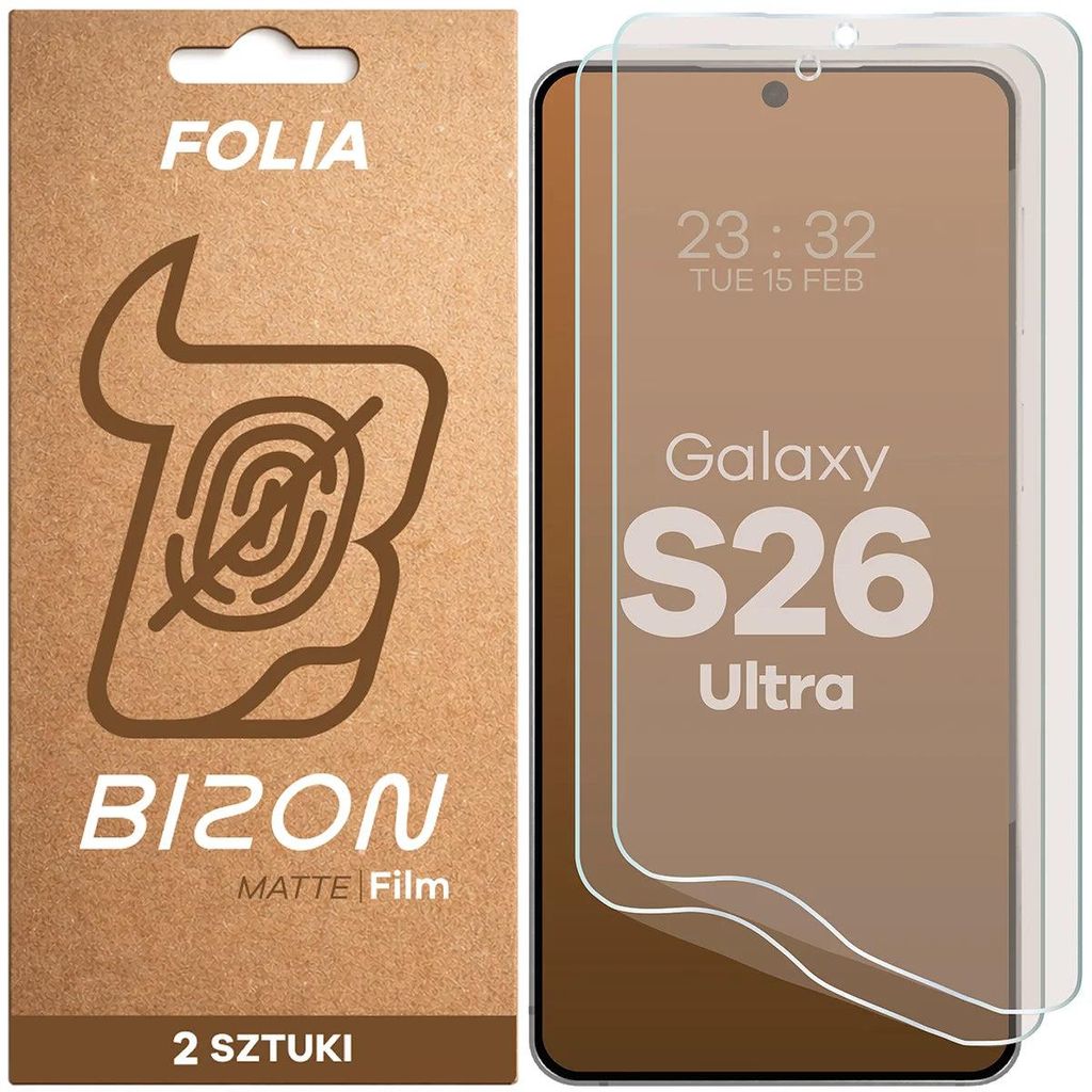 2x Matte Folie für Galaxy S26 Ultra, Bizon Film Matte Duo
