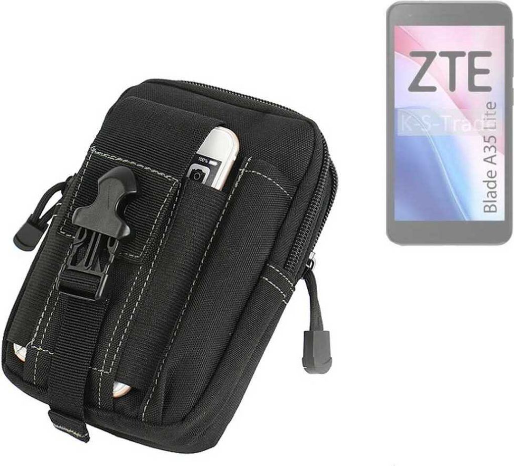 K-S-Trade Gürtel Tasche kompatibel mit ZTE Blade A35 Lite Gürteltasche Holster Schutz Hülle Handy Hülle Smartphone outdoor Handy-Hülle schwarz