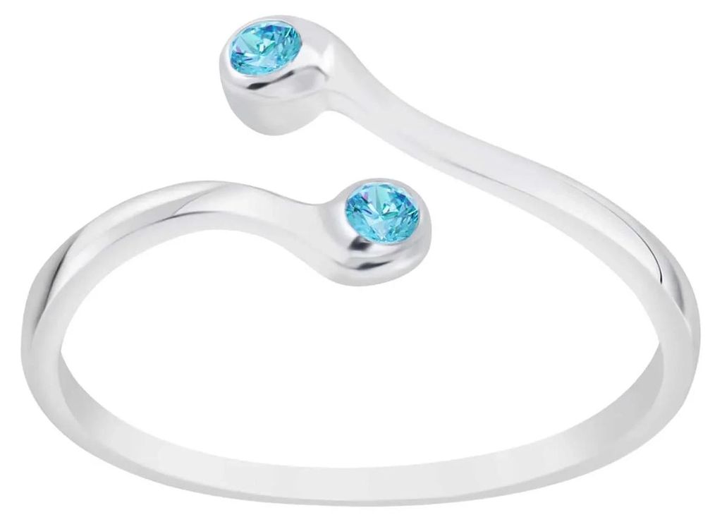 Zehenring Zehring Ring Kristalle Blau 925 Silber Produktbild 