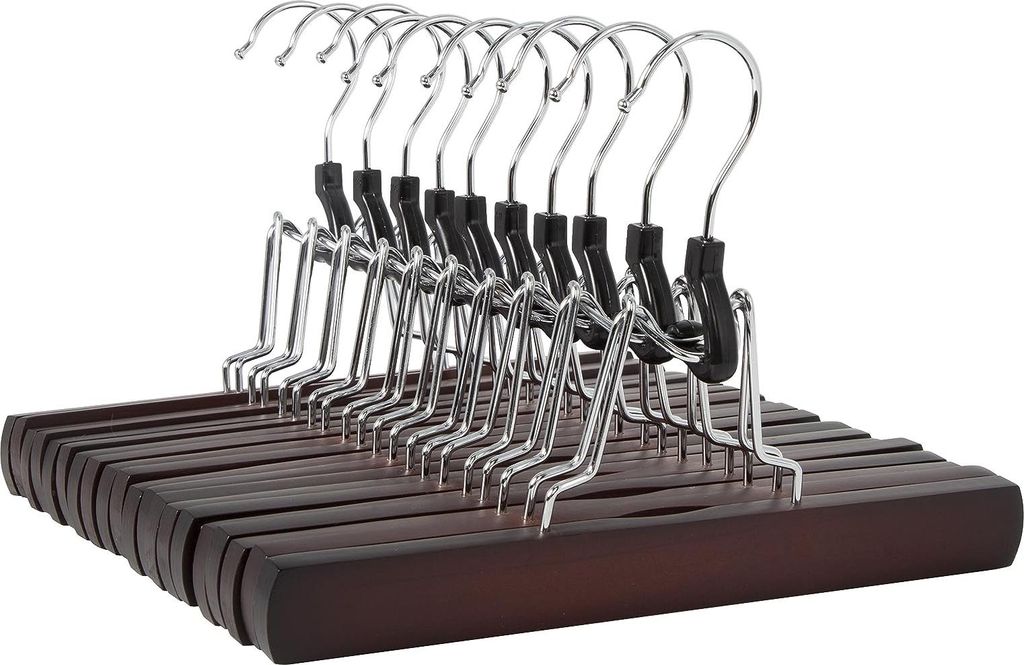 Amazon Basics houten kledinghangers voor broeken, Productafbeelding 