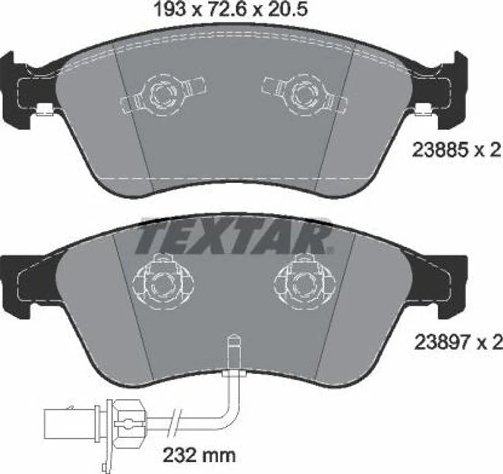 Jeu de plaquettes de frein TEXTAR 2388501 pour A8 4E, A6 4F - 4E0698151E