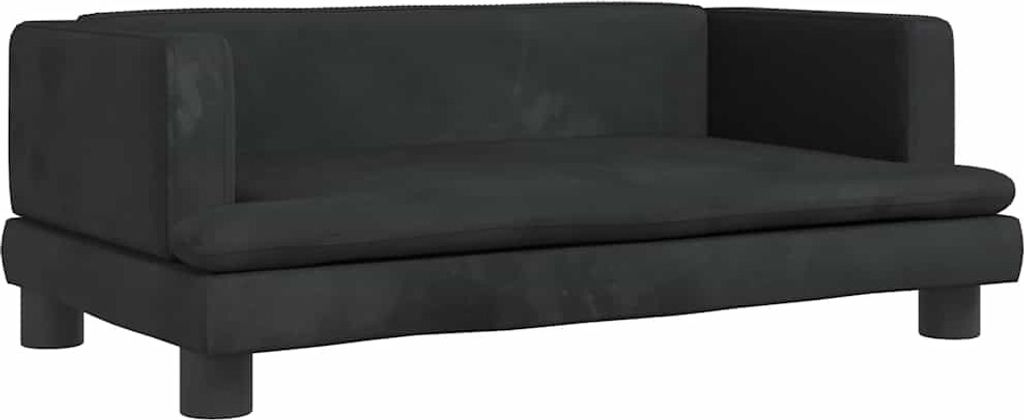 vidaXL Pelíšek pro psy černý 80x45x30 cm Velvet Obrázek produktu 