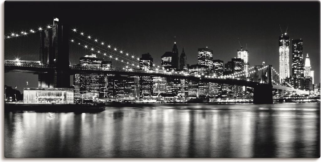 ARTland Leinwandbild Nächtliche Skyline Manhattan I Größe: 60x30 cm