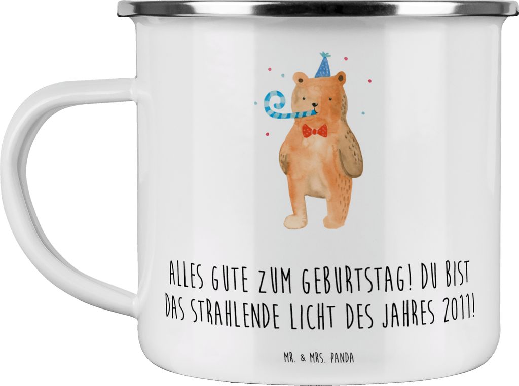 Mr. & Mrs. Panda Campingtasse 2011 Geburtstag - Weiß - Geschenk, Jahr, Emaille Becher, Happy Birthday, Tasse, Glückwunsch, Teetasse, Geburtsjahr ...