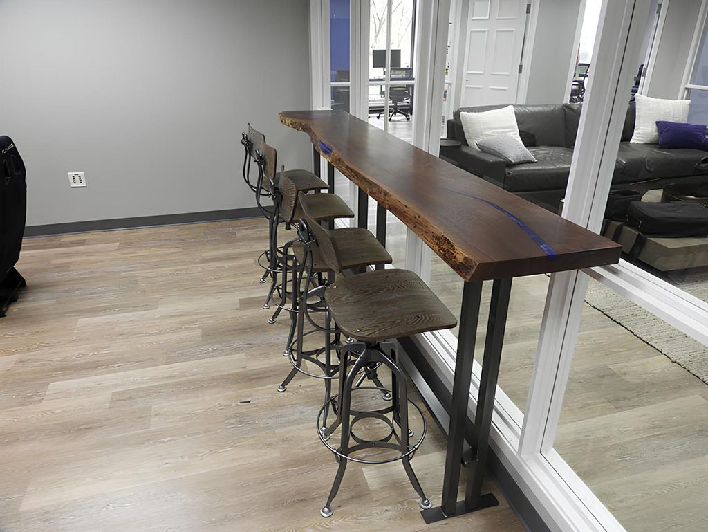 epoxid Tresen Bartisch echtes holz massive möbel wasserfall epoxy tisch 240x70