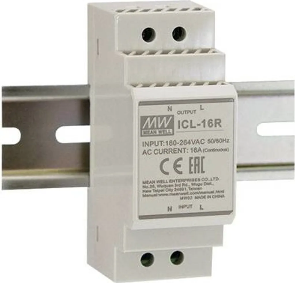Mean Well ICL-16R Limiteur de courant d'appel 16A rail DIN pour charges