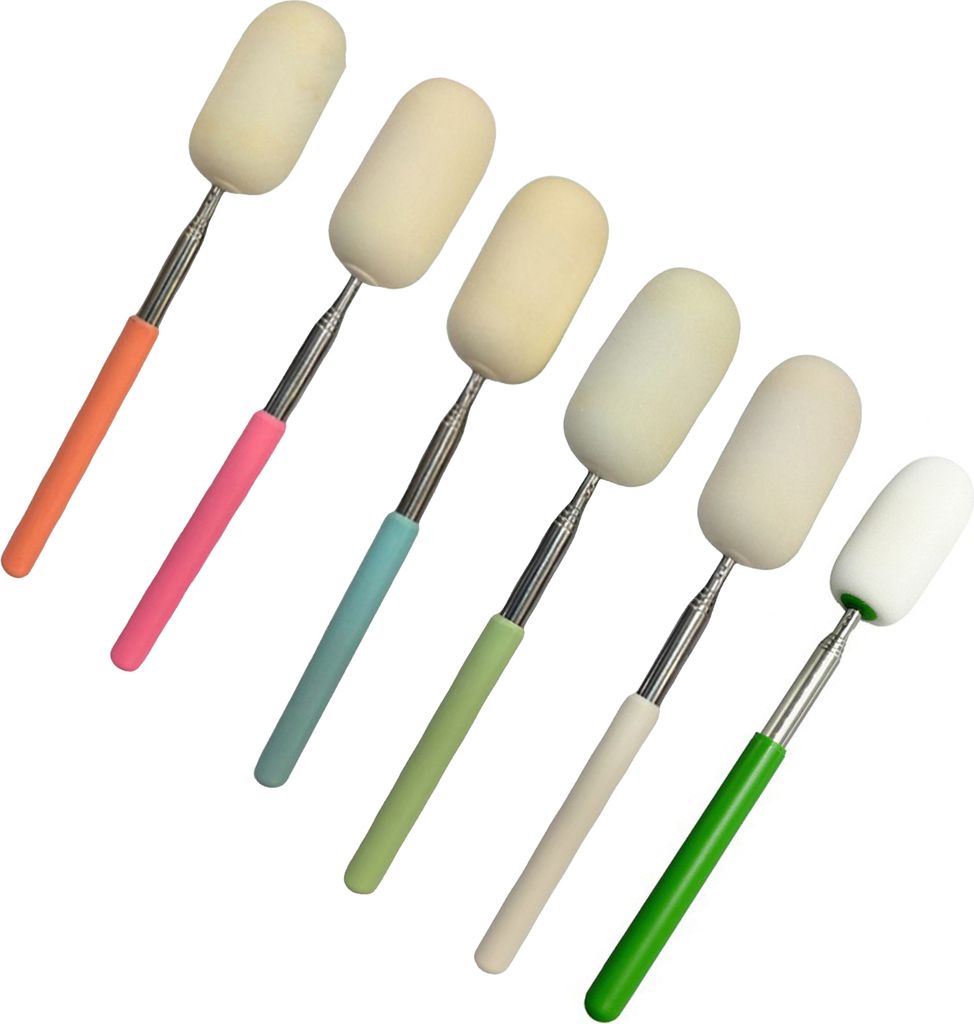 1/3-teiliger Teleskop-Töpferschwammstab, Edelstahlgriff, saugfähig, langer Töpferreinigungsschwamm, hoher schmaler Töpferschwamm, Werkzeuge zur...