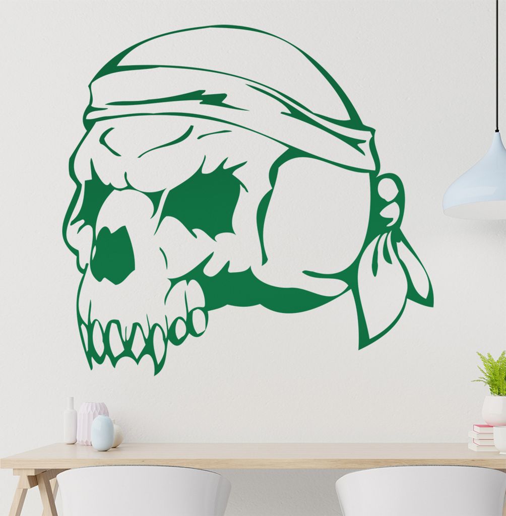 Western Schädel Wandtattoo in 6 Größen - Wandaufkleber Wall Sticker - Dekoration, Küche, Wohnzimmer, Schlafzimmer, Badezimmer