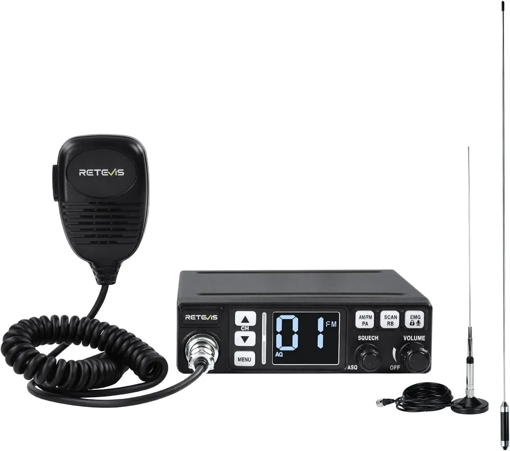 Radio CB Sans Interférences Retevis MB63A 12V 24V pour Route et Travail