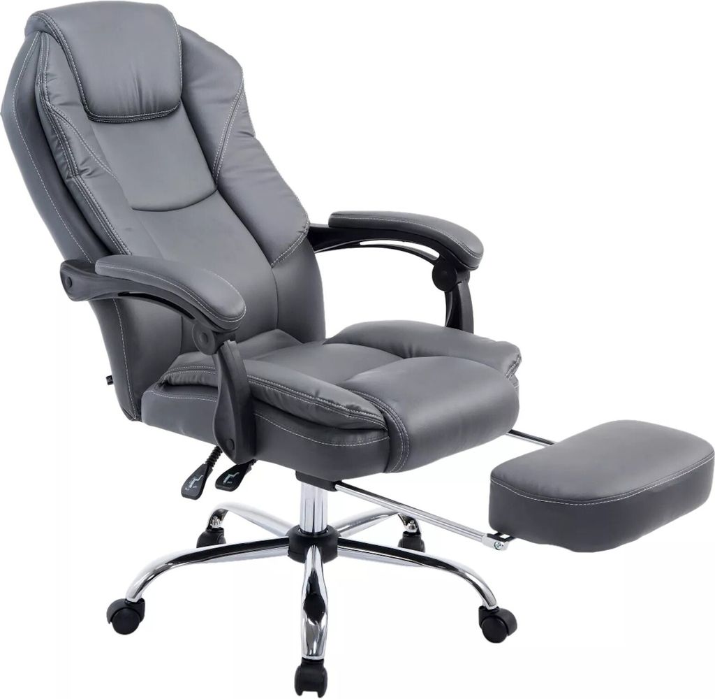 In And OutdoorMatch Premium Bürostuhl Earnestine - Auf Rollen - Grau - Ergonomischer Bürostuhl - Für Erwachsene - Gaming Stuhl Kunstleder - Höh...
