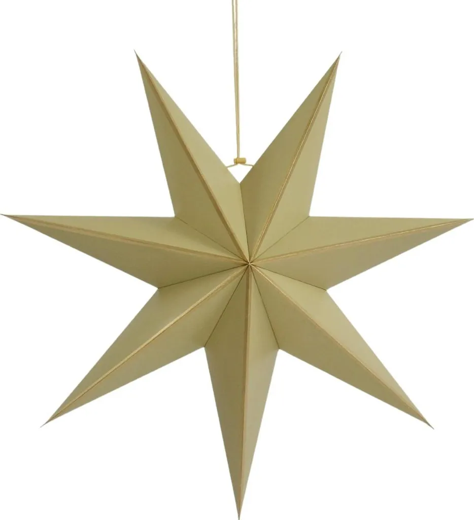 Étoile de Noël beige 7 branches en papier durable MICA - 75 cm