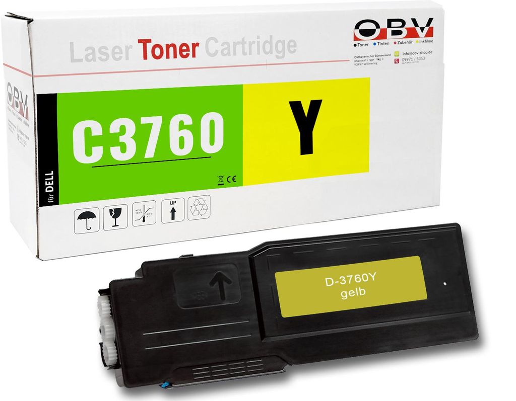 Dell C3760 kompatibler Toner Gelb - C3760 C3760dn C3760dnf C3760n C3765dnf MFP