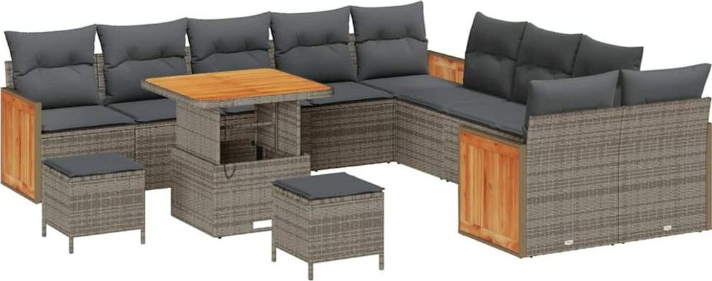 Best Möbel Garten-Sofa-Set mit Kissen - 13 pcs - Grau - Gartensofas A3363363