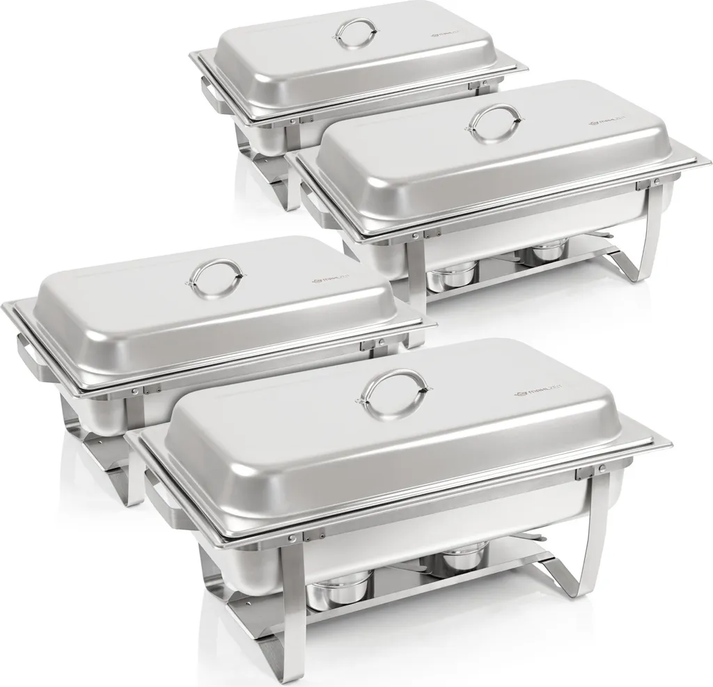 Chafing Dish Grenoble Professionale Acciaio Inox 4x Set 30 Pezzi - 4