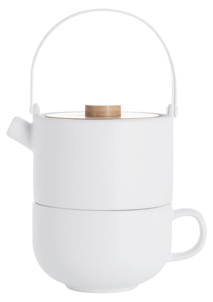 Bredemeijer TeaforOne-Set Umea Keramik weiß matt Bamb. Immagine del prodotto 