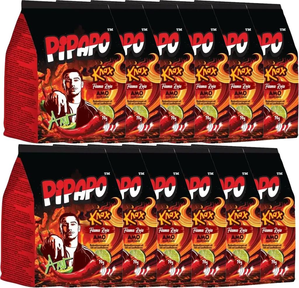 Pipapo Knax Mais Chips Chili Flama Roja Maiserzeugnis 70g 12er Pack