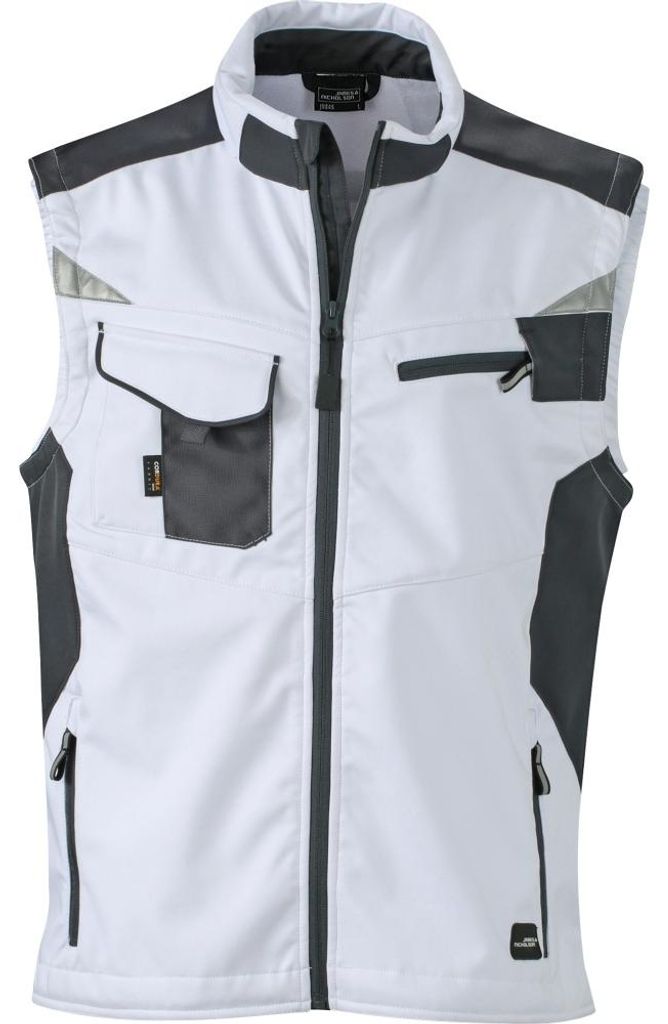 James and Nicholson - "Craftsmen" Weste Softshell für Herren/Damen Uni LT5635 (5XL) (Weiß)