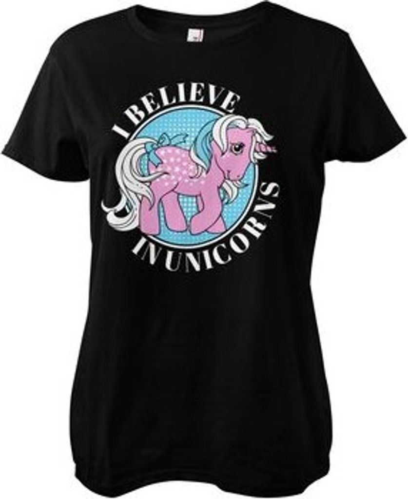 I Believe In Unicorns Girly Tee - Medium - Black