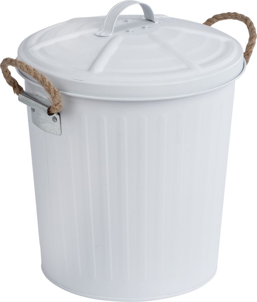 WENKO Kosmetik Eimer 6 L Müll Abfall Papier Korb GARA Weiß RETRO Bad Küche WC