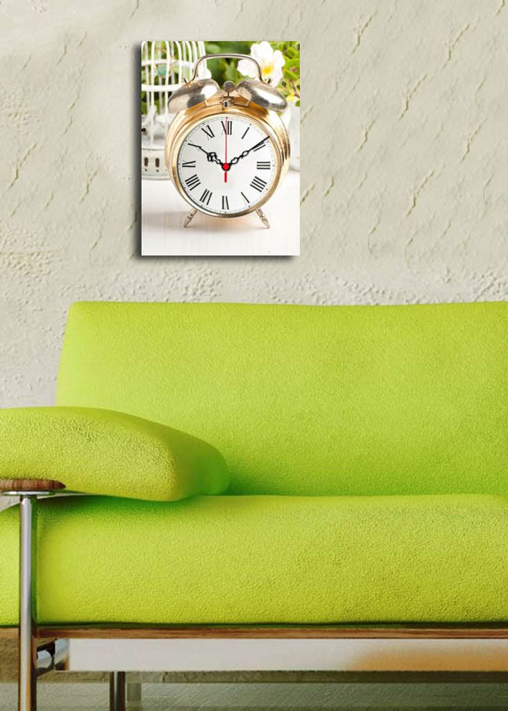 Opviq, 3040CS- CLA1632, Bunt, Wanduhren, 30 x 40, 100% Wildleder -Leinwand