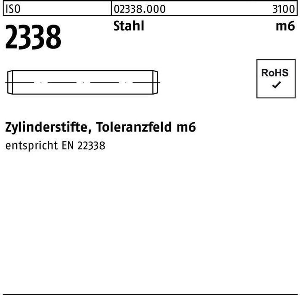 Reyher Zylinderstifte ISO 2338 9S20K 12 m6 x 20 (200 Stück)