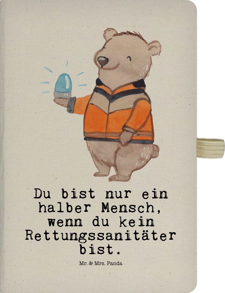 Mr. & Mrs. Panda notizbuch Rettungssanitäter Herz - Transparent - Geschenk, Tagebuch, Kladde, Skizzenheft, Journal, Adressbuch