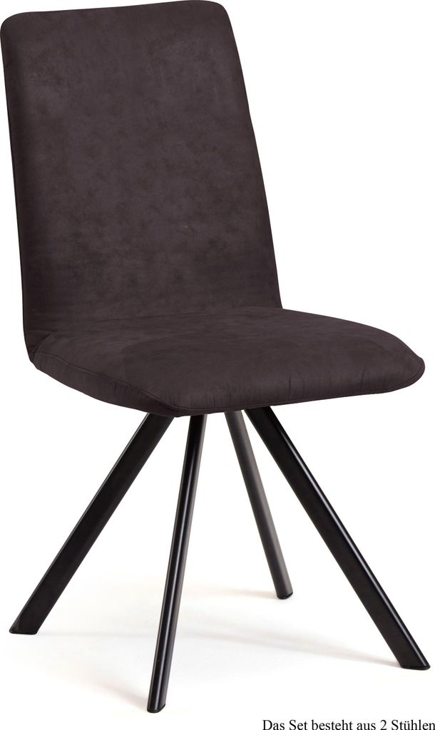 Esszimmerstuhl drehbar (2er-Set) Denny 47x92x60 Schwarz/Espresso