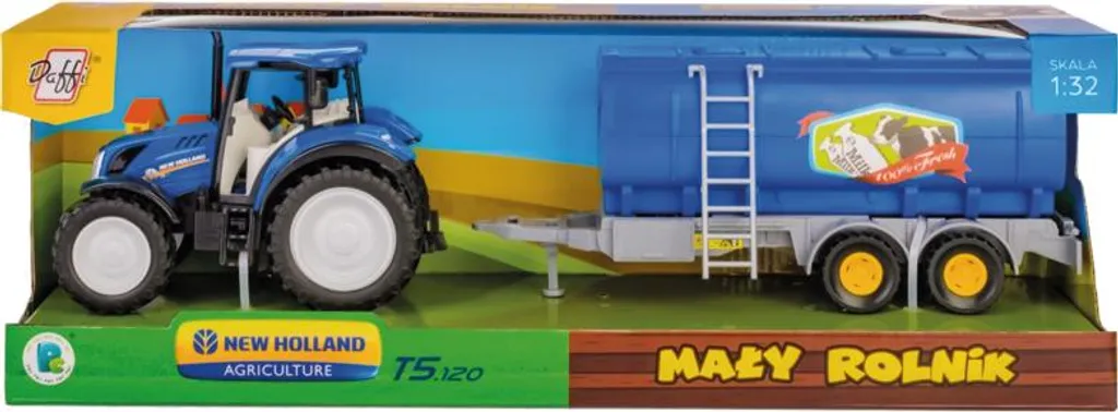 Tracteur miniature New Holland T5 et sa remorque citerne 1:32 Daffi