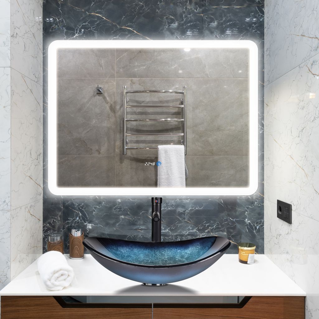 Puluomis Waschbecken Glas Aufsatzwaschbecken Waschschale Produktbild 4