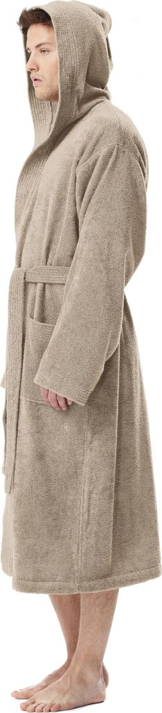 Arus Bademantel Pacific für Herren, wadenlang, Farbe:Sand, Größe:XL