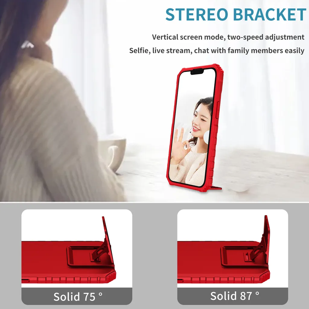 Cover iPhone 16 Doppia Protezione Rossa con Slide Camera Cover - 8