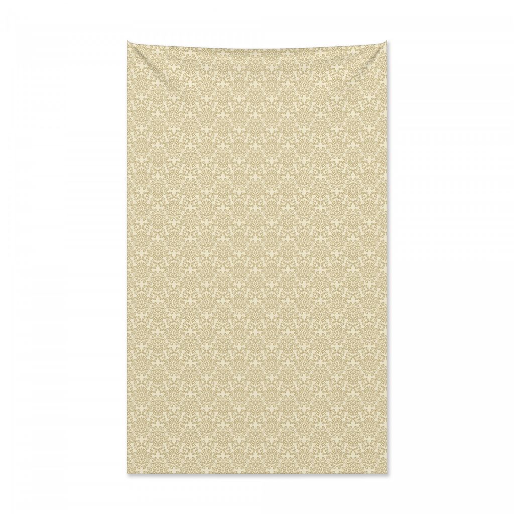 Abakuhaus Beige Wandteppich und Tagesdecke, Vintage Laub Muster aus Weiches Mikrofaser Stoff Kein Verblassen Klare Farben Waschbar, 140 x 230 cm, B...