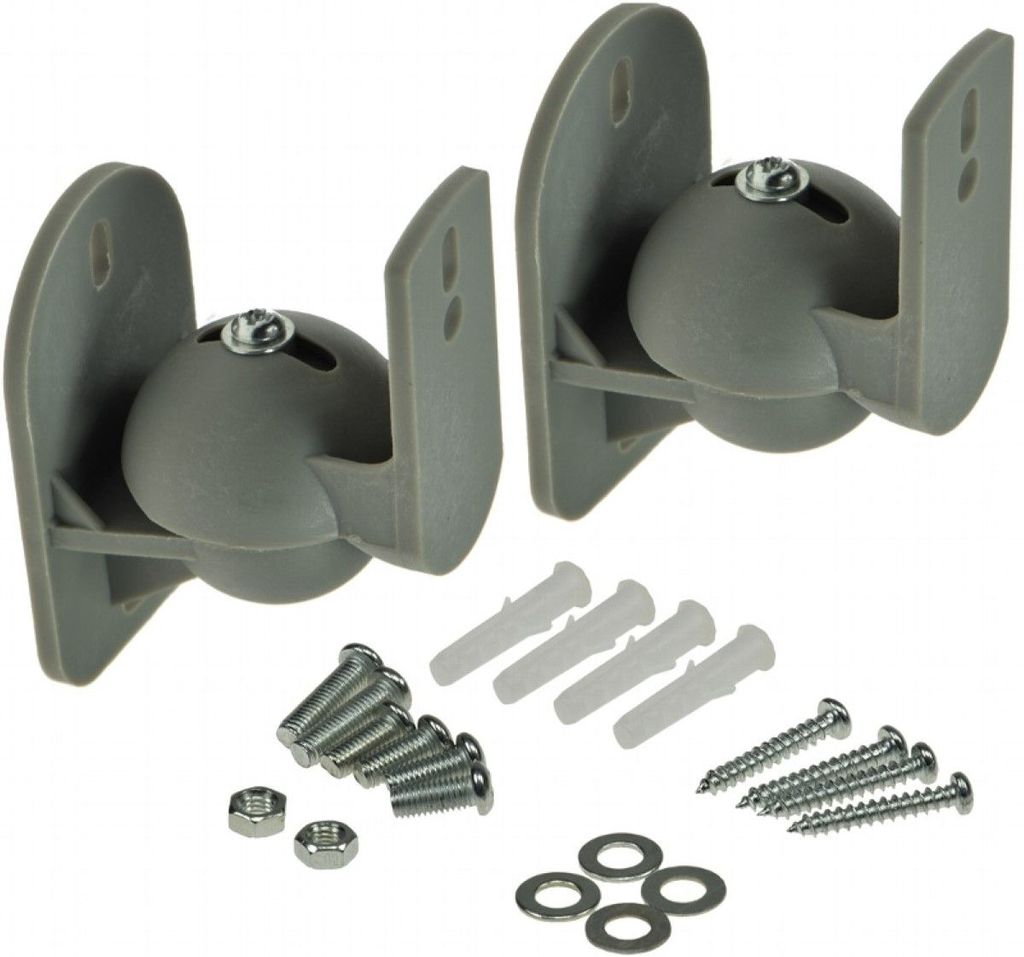 Lautsprecher Wandhalter 2er Set grau Wandhalterung flexibel neigbar drehbar