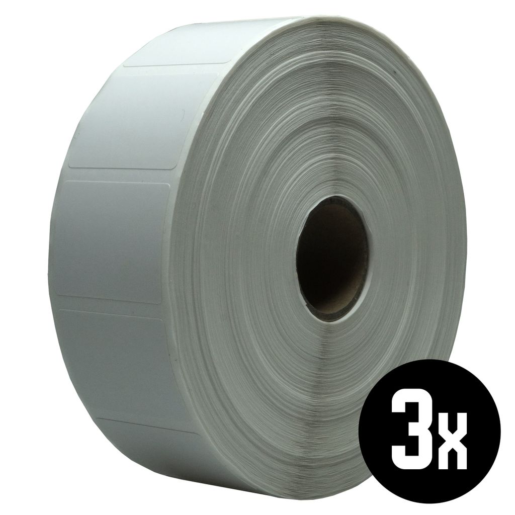 DULA Etiketten - Kompatibel mit Zebra 32x25mm - Weiß - Permanent - 3 Rollen - 2580 Etiketten pro Rolle - Kern 25mm
