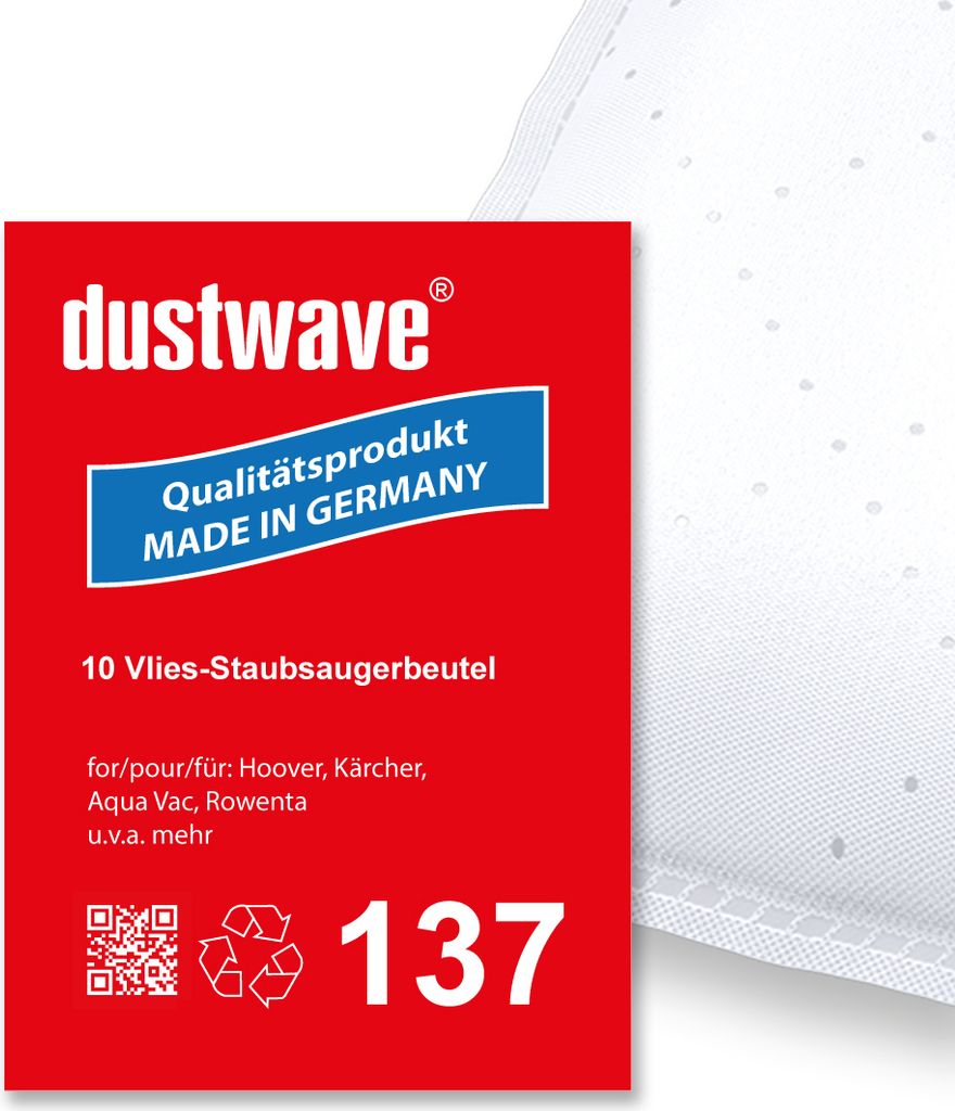 Sparpack - 10 Staubfilterbeutel | Filtertüten | Säcke (ca. 30L) passend für Aqua Vac (Shop Vac) - Pro 310 Staubsauger - dustwave Markenstaubbe...