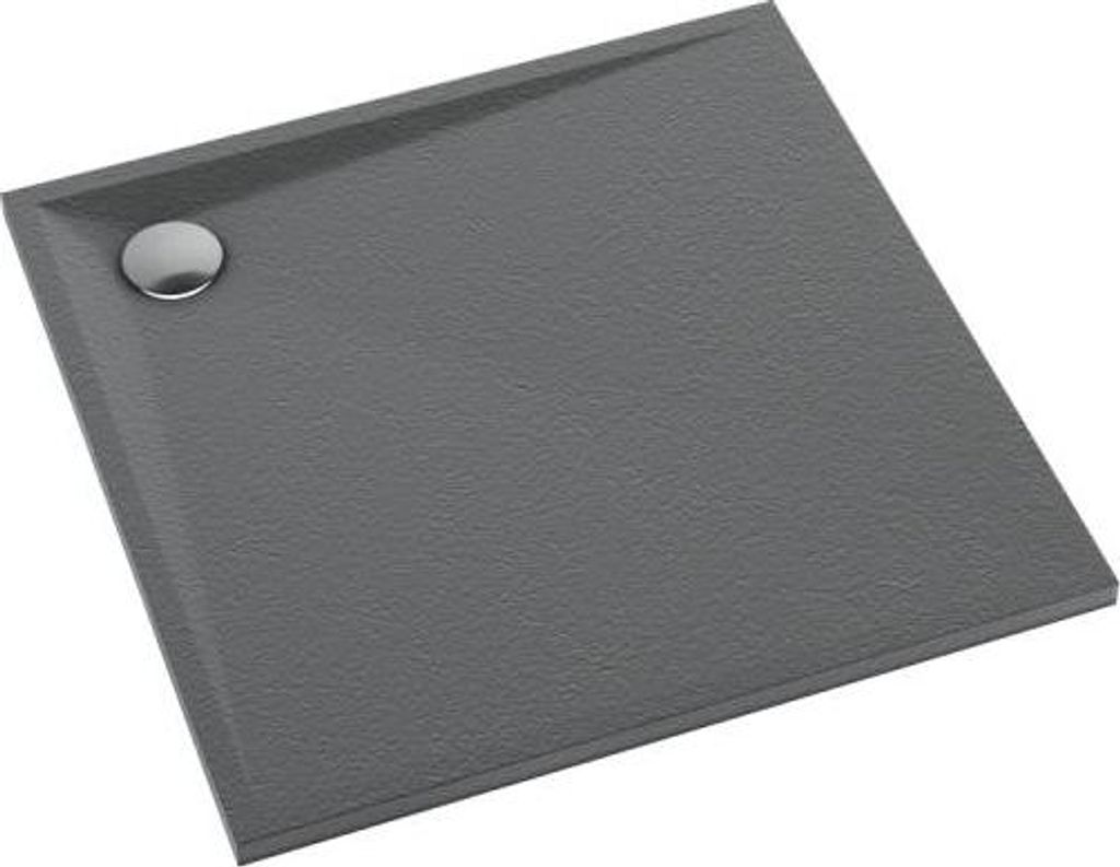 Duschwanne Helio Anthrazit Stabilsound Plus Verbundduschwanne 80x80x3 cm quadratisch