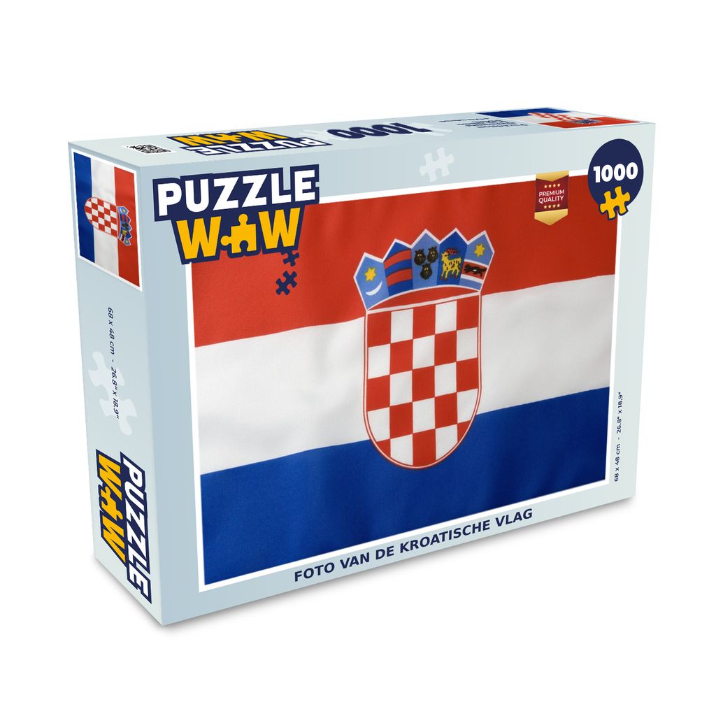 MuchoWow Puzzle 1000 Teile Foto der kroatischen Flagge - Erwachsene - Rätsel