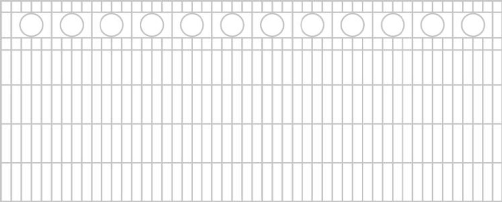 Schmuckzaun Rom - Ausführung: verzinkt, Höhe: 103 cm, Länge: 251 cm