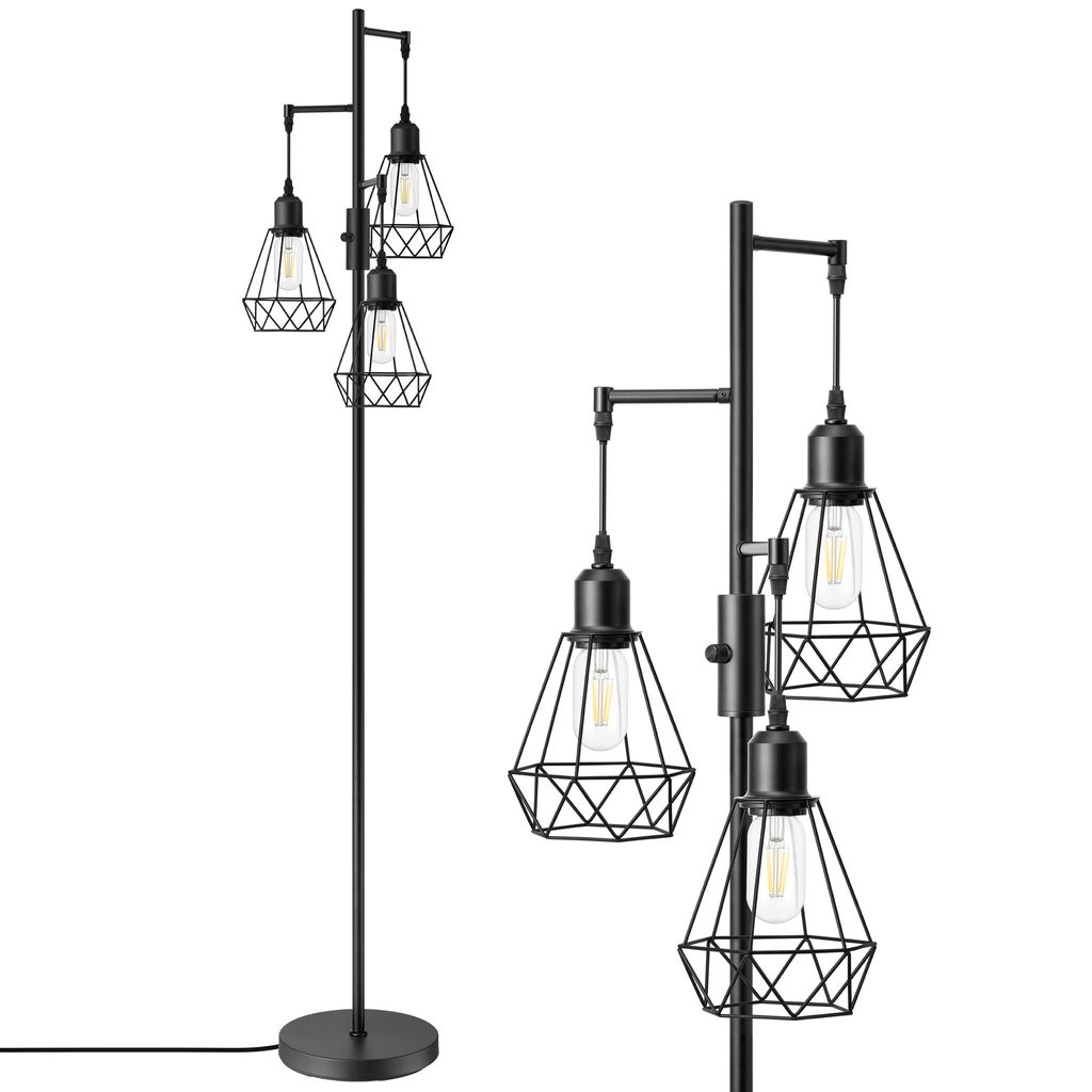 EDISHINE LED Stehlampe Wohnzimmer 166cm, Vintage Industrial Produktbild 