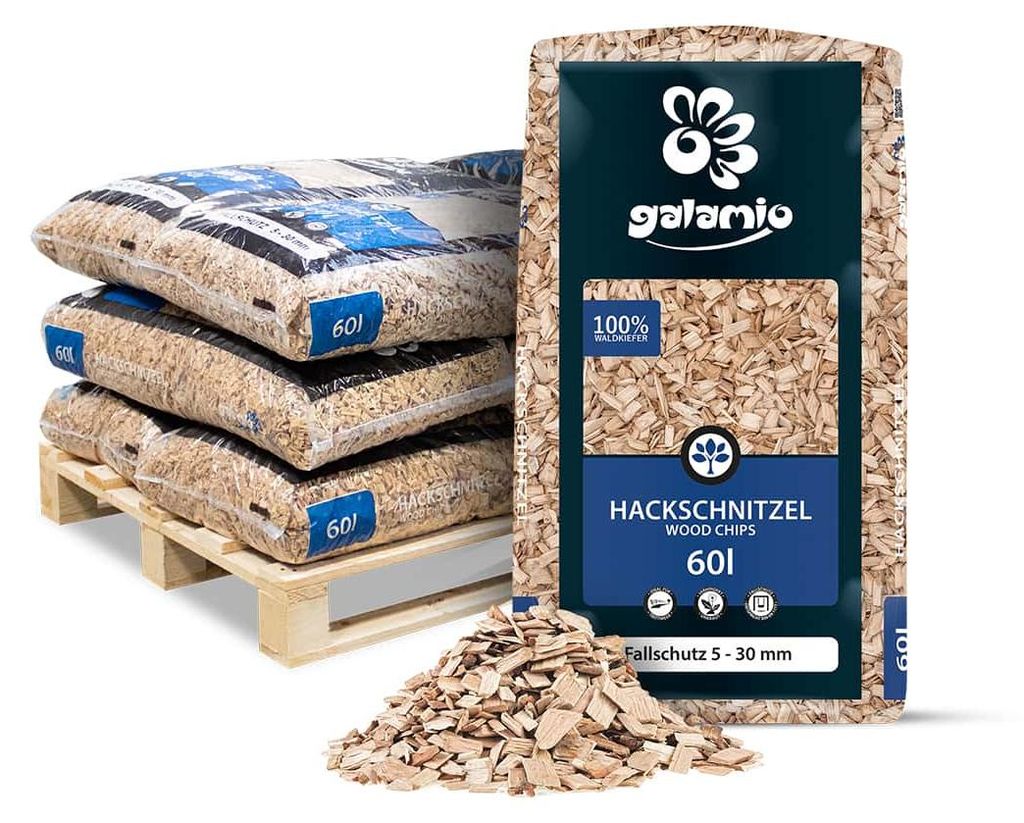 Galamio Holzhackschnitzel Fallschutz 60l x 12 Sack 720l Produktbild 