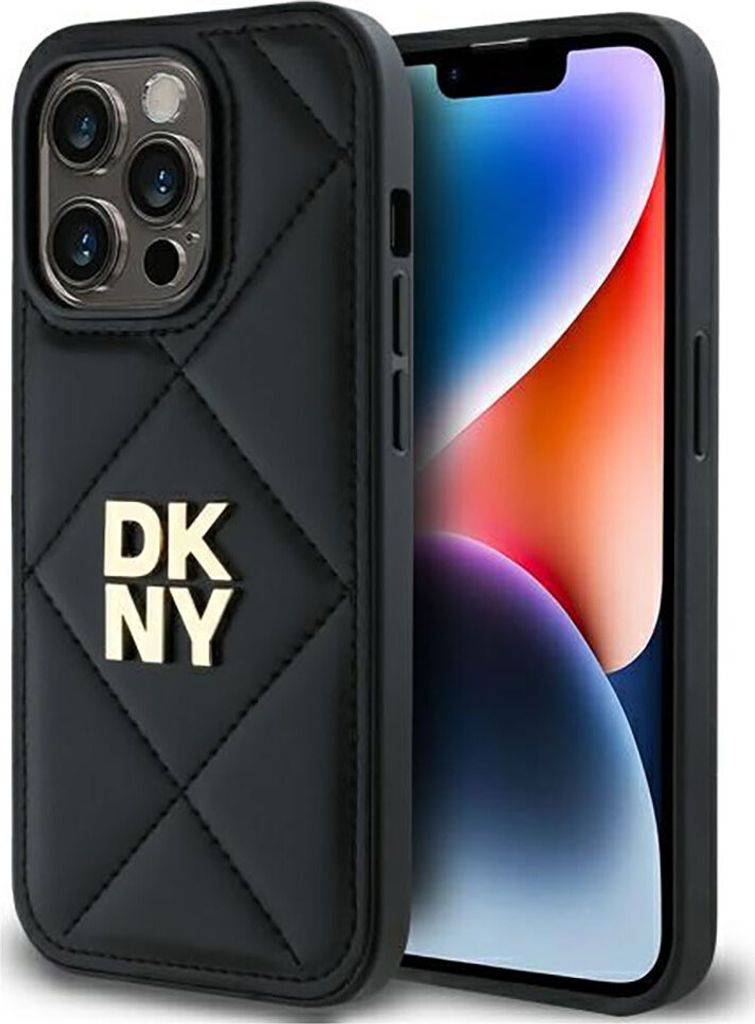 DKNY DKHCP14XPQDSLK iPhone 14 Pro Max 6.7" schwarz Quilted Stack Logo Schutzhülle